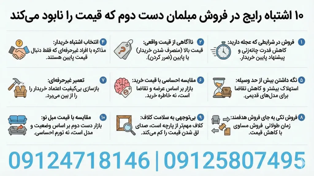 10 اشتباه رایج در فروش مبلمان دست دوم