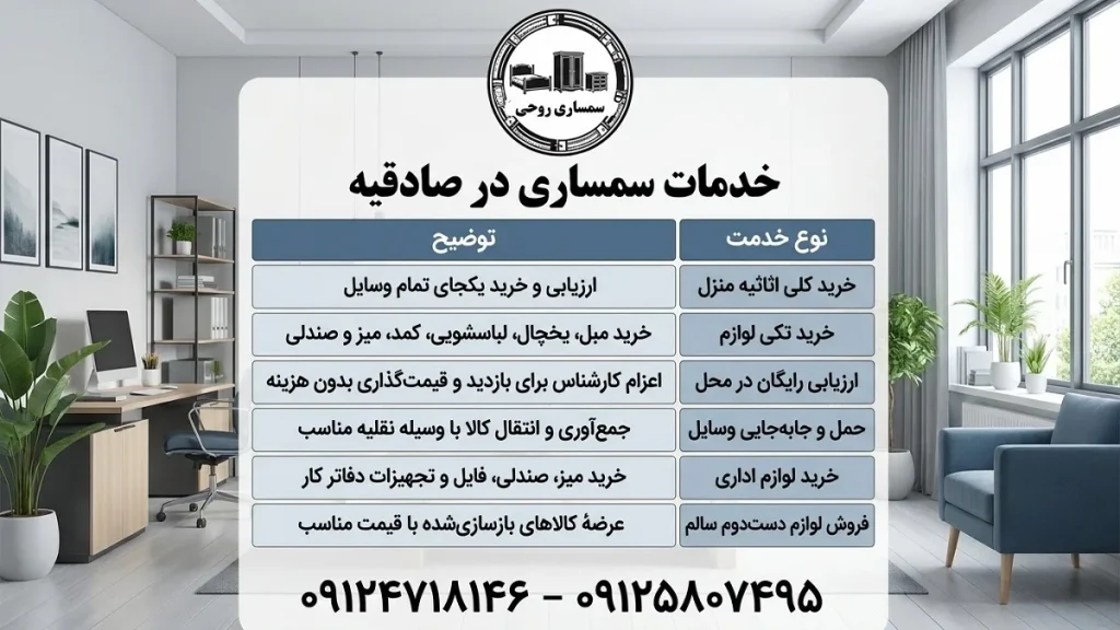 خدمات سمساری در صادقیه با سمساری روحی (1)