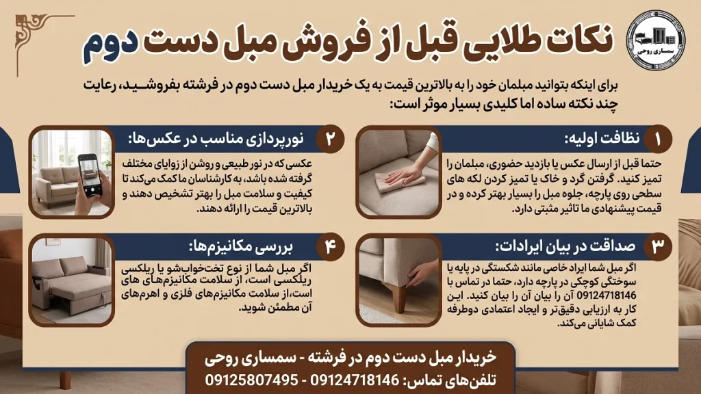 نکات طلایی قبل از فروش مبل دست دوم